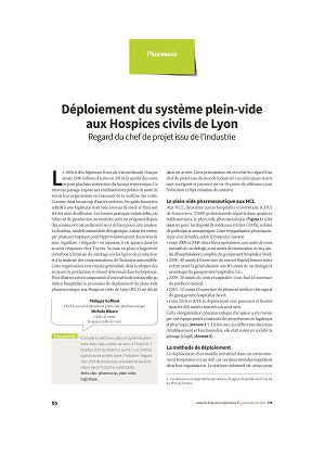 Déploiement du système plein-vide aux Hospices civils de Lyon. Regard du chef de projet issu de l’industrie