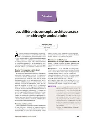 Les différents concepts architecturaux en chirurgie ambulatoire