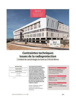 Contraintes techniques issues de la radioprotection. L'institut de cancérologie du Gard au CHU de Nîmes