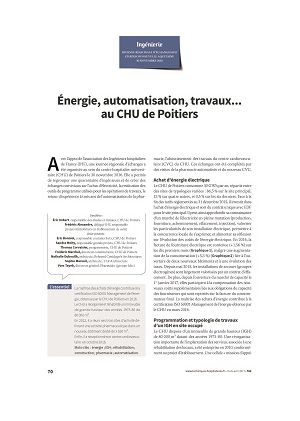 Énergie, automatisation, travaux… au CHU de Poitiers