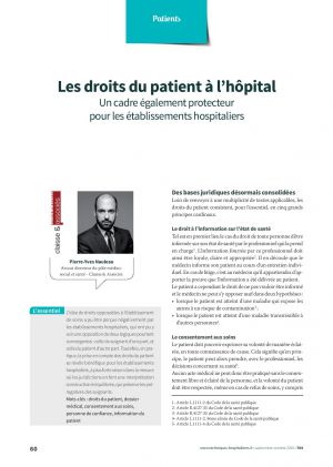 Les droits du patient à l’hôpital : Un cadre également protecteur pour les établissements hospitaliers