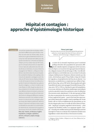 Hôpital et contagion : approche d’épistémologie historique